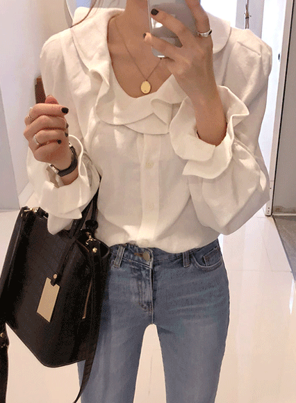 프릴웨이브 blouse