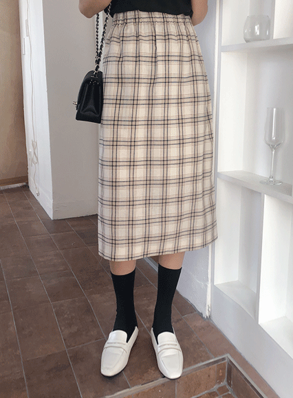 마엔체크 skirt
