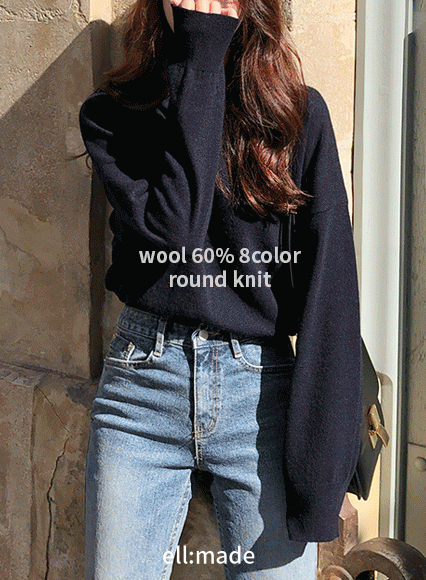 [another leeds] 루즈핏 폴마카롱 knit (wool 60%)