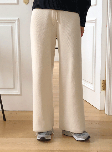니트 와이드 pants (wool 50%)
