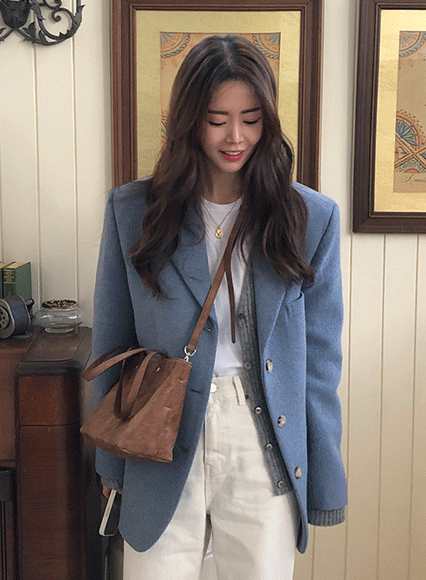데이프 울 jacket (wool 50%)_소프트 블루