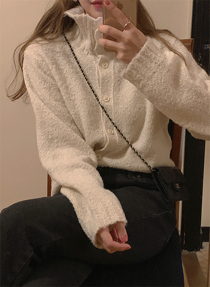 애나 카라 부클 knit (wool 20% alpaca 10%)