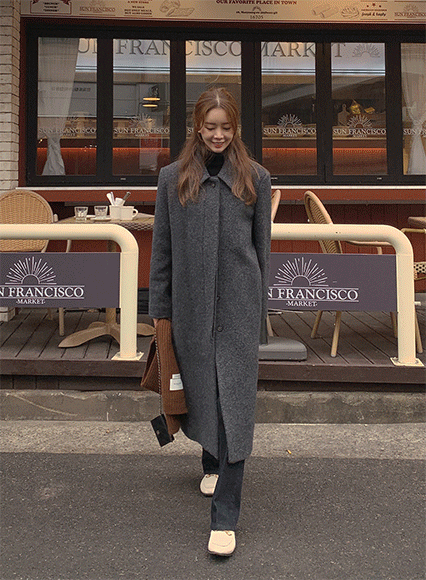 세르니 알파카 long coat (wool 80% alpaca 10%)_차콜