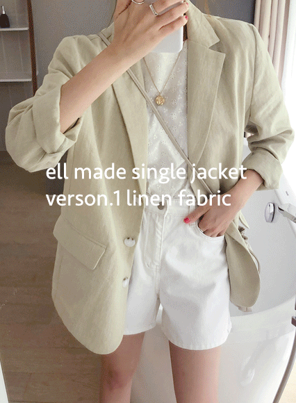 [ellmade] 유즈린넨 jacket (linen 80%)_apple mint
