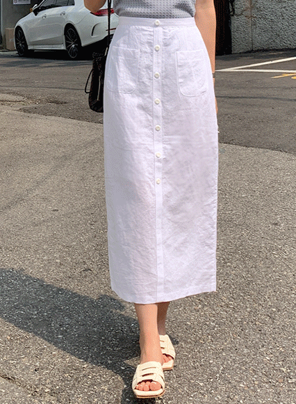 페이닝 skirt (linen 50%)